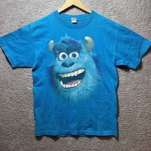 Vintage Y2K Disney Pixar Sully Big Face Monsters Inc T-Shirt Sz Adult M Blue VtG